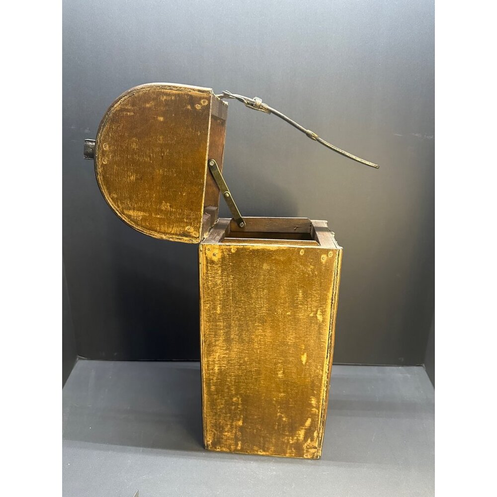 Vtg Wooden Wine Box Gift Bottle Case Retro Single Bottle Decorative 15.5'' Tall - Picture 5 of 11